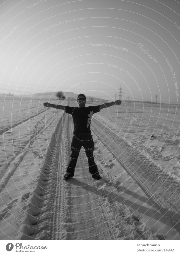 Shuchi VII Winter Man shuchi Black & white photo Snow