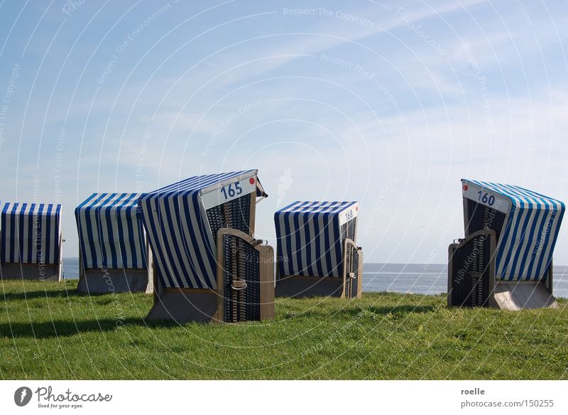 Norderney beach chairs Beach chair Vacation & Travel Calm Ocean Island Relaxation Blue-white Basket Coast