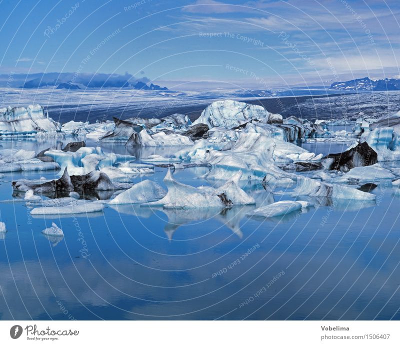 Jökulsarlon, Iceland Nature Landscape Elements Water Sky Climate change Weather Lake Lagoon Blue White Vacation & Travel Snow Iceberg glacial lake Jökulsárlón