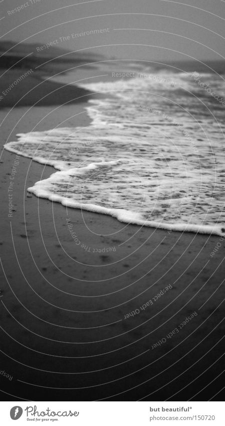 loneliness Loneliness Grief Longing Beach Ocean Sylt Gray Dark Dreary Hope Beautiful Coast Soul Black & white photo Sadness