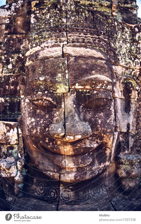 Angkor Thom, Siem Reap, Cambodia Exotic Face Vacation & Travel Adventure Decoration Human being Lips Culture Virgin forest Ruin Places Architecture Monument