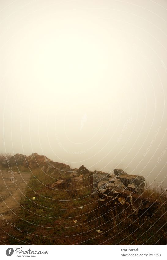 ...more fog... Fog Quarry Gloomy Wetzlar Sky Horizon Dark Autumn Winter Stone Lanes & trails Earth Sand Sadness