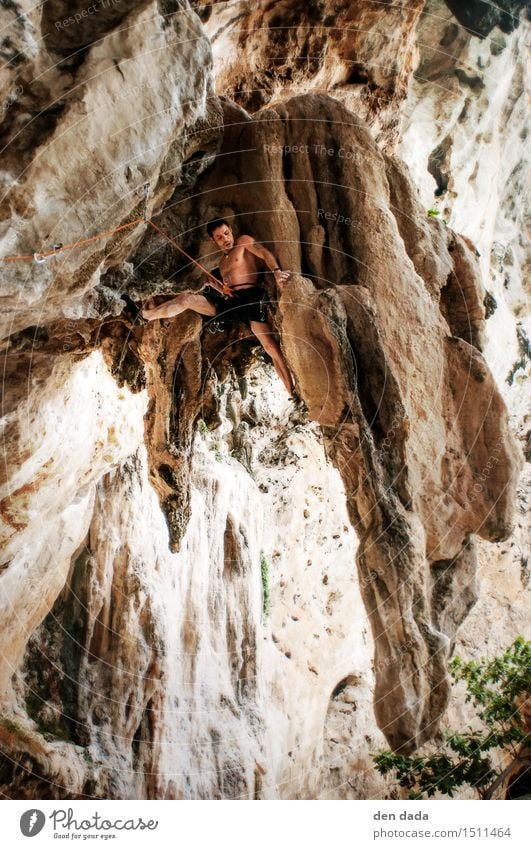 Climbing in Tonsai Beach Thailand Vacation & Travel Tourism Adventure Summer vacation Mountain Sports Fitness Sports Training Mountaineering Human being