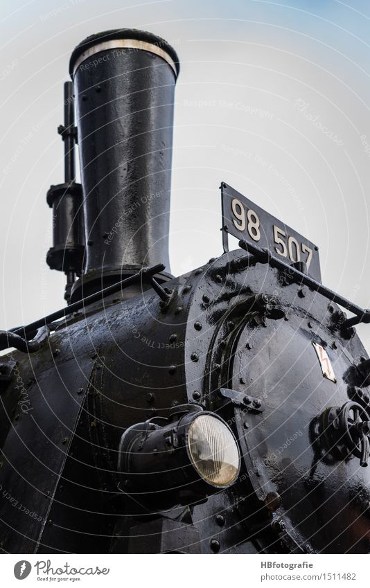 tractive power Engines Rail transport Strong Black Steamlocomotive Chimney Smoke Engine driver Railroad Colour photo Exterior shot Day