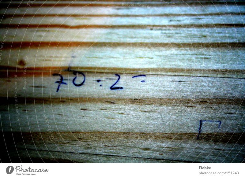 Small Mathematical Problem Mathematics Task Digits and numbers Calculation School Pressure Stress Student Wood Bench Distress Concentrate calculation task