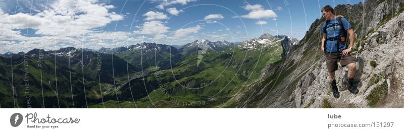 View to Lech River Lech Municipality of Lech Mountaineer Hiking Forest of Bregenz Federal State of Vorarlberg Mountaineering Rock Peak Incline Summer Karhorn