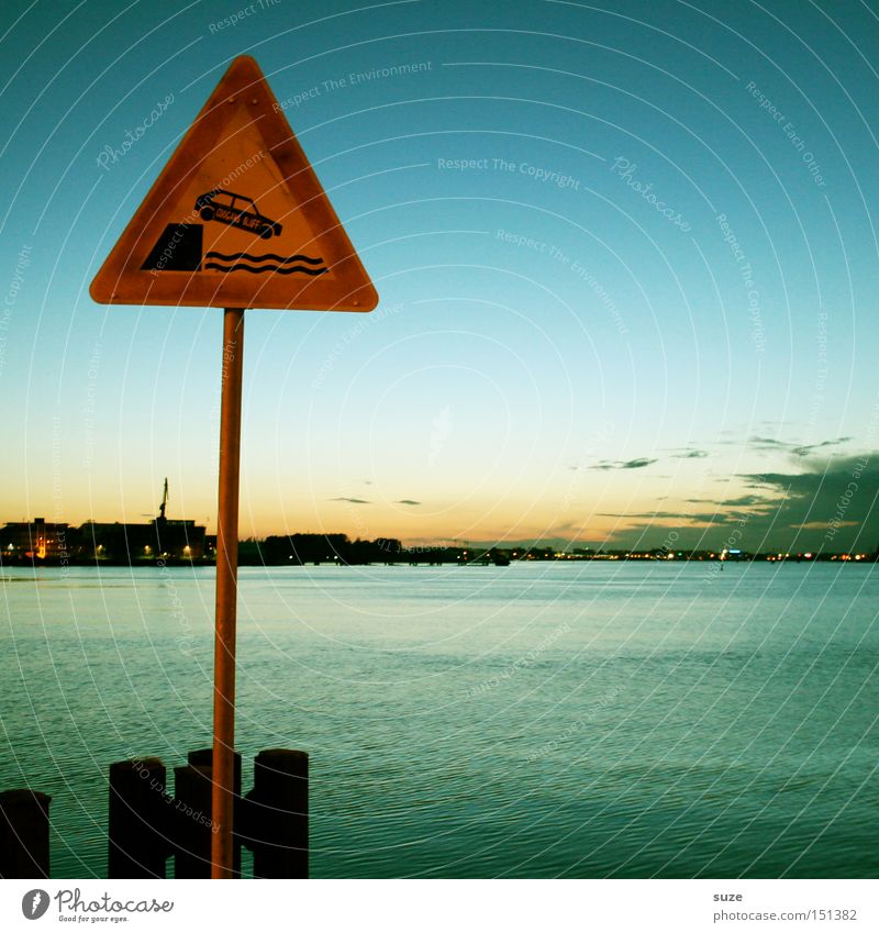 Careful, Kai! Environment Sky Clouds Horizon Coast Baltic Sea Ocean Harbour Transport Motoring Street Road sign Sign Signs and labeling Signage Warning sign