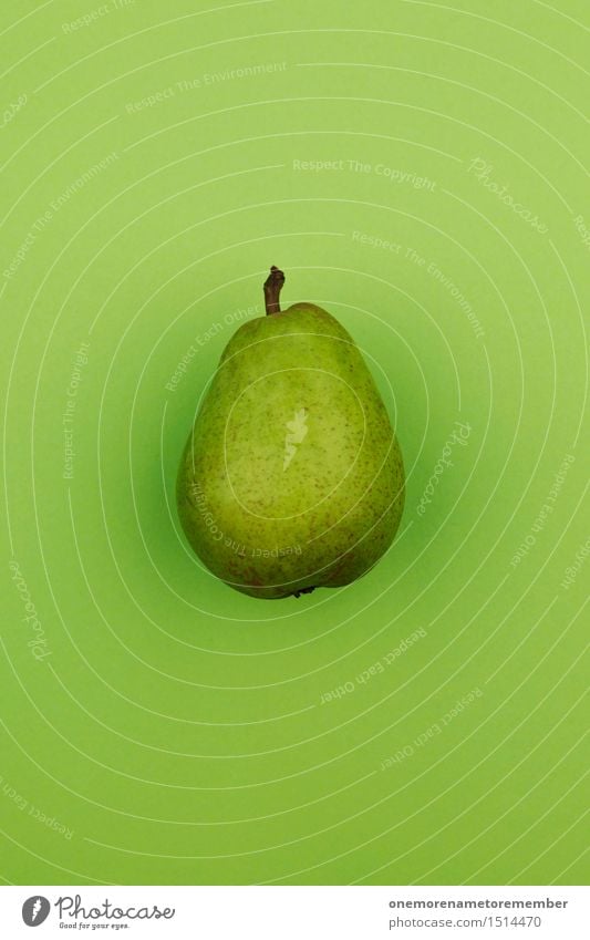 Jammy pear on green Art Work of art Esthetic Pear Electric bulb Pear stalk Delicious Appetite Healthy Healthy Eating Green Surface Organic produce Design