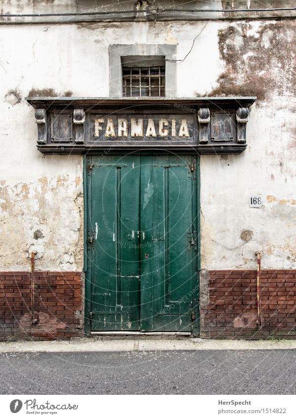 chemist's Italy Naples House (Residential Structure) Manmade structures Building Facade Door Old Historic Gloomy Pharmacy Front door Closed Tumbledown Portal
