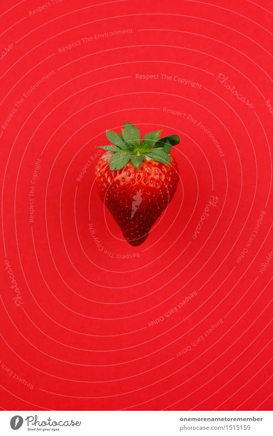 Jammy Strawberry on Red Art Work of art Esthetic Strawberry ice cream Strawberry variety Strawberry shake Delicious Appetite Fruit Harvest Design Fashioned