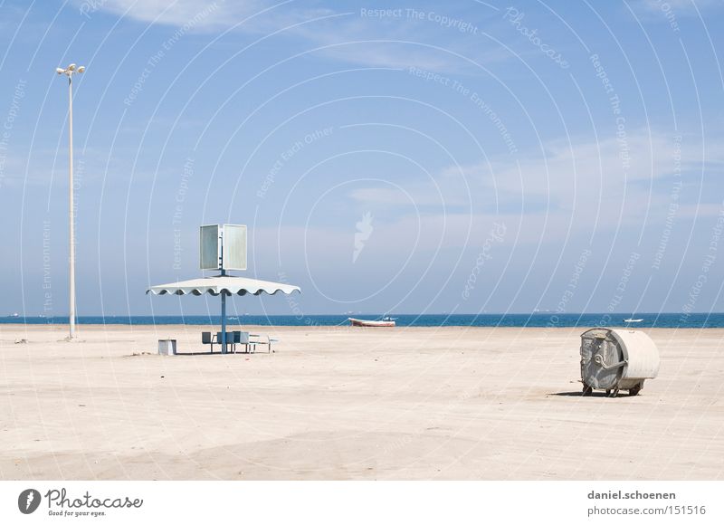 Dream beach 1 Beach Sky Horizon Blue White Surrealism Ocean Water Vacation & Travel Travel photography Coast Derelict