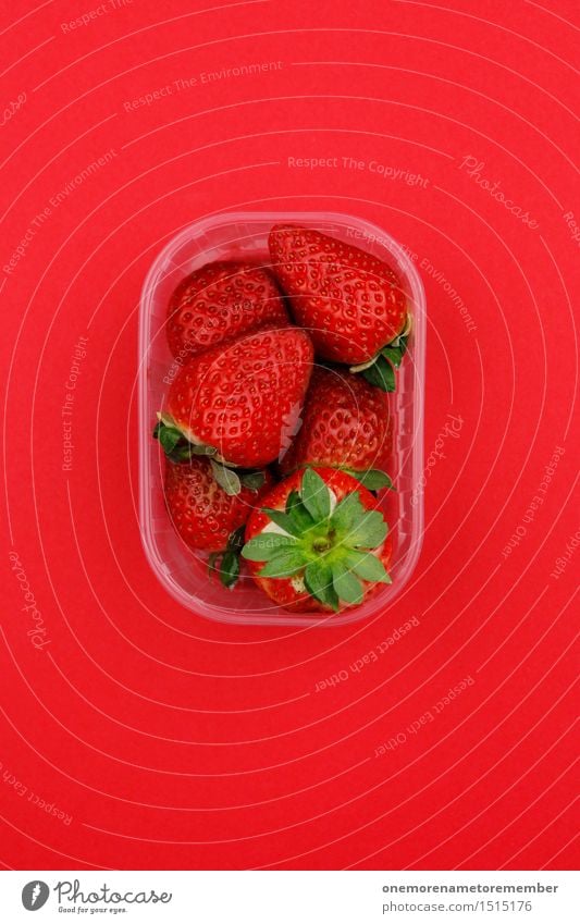 Jammy strawberries on red Art Work of art Esthetic Strawberry Red Bowl Multiple Many Fashioned Sell Offer Design Delicious Gaudy Multicoloured Colour photo