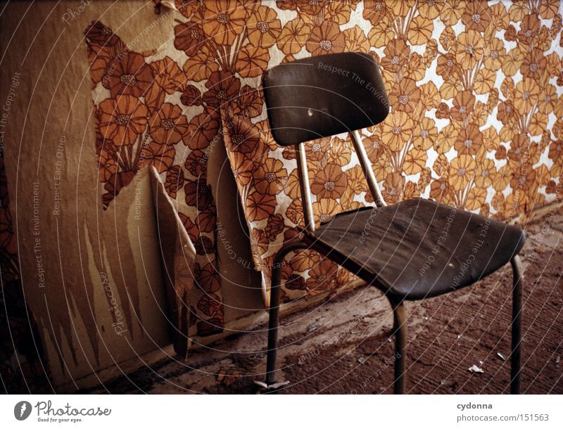 PlaceHolder Wallpaper Retro Chair Nostalgia for former East Germany Furniture Living or residing Past Time GDR Decline Destruction Vacancy Wall (building) Room