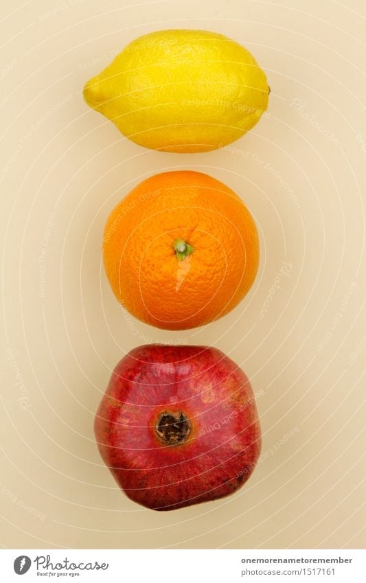 Jammy Lemon Orange Pomegranate Gradient Art Work of art Esthetic Fruit Selection Beige Delicious Healthy Eating Vitamin-rich Yellow Red Colour photo