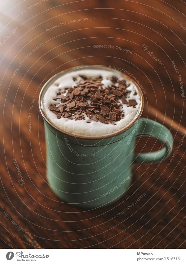 coffe-choc Nutrition Breakfast To have a coffee Beverage Hot drink Hot Chocolate Cocoa bean Coffee Latte macchiato Cup Mug Beautiful Sweet Chocolate crumble