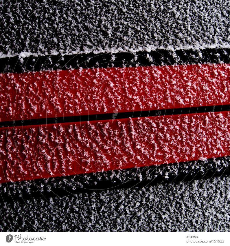 Geometry [winter edition] Red Ice Cold White Line Illustration Metal Snow Minimal Abstract Black Obscure Macro (Extreme close-up) Close-up Winter Frost Stripe