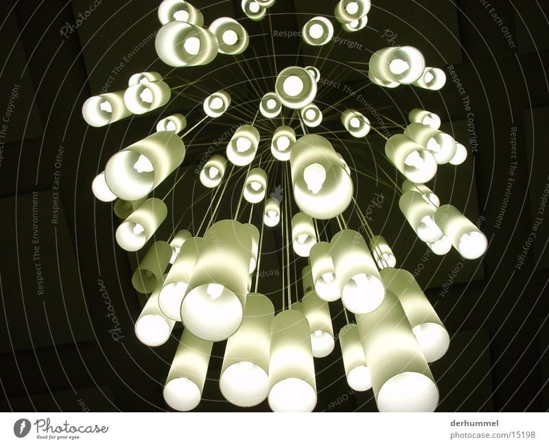 Falling sea of lights Light Lamp Hanging lamp Energy-saving bulb Futurism Frosted glass Photographic technology Lighting Black & white photo Contrast Surrealism