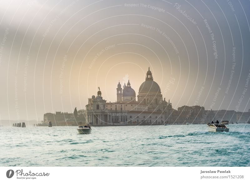 Urban landscape of Venice, water canals with boats. Vacation & Travel Tourism Summer Sun Ocean Island House (Residential Structure) Nature Landscape Sky Clouds