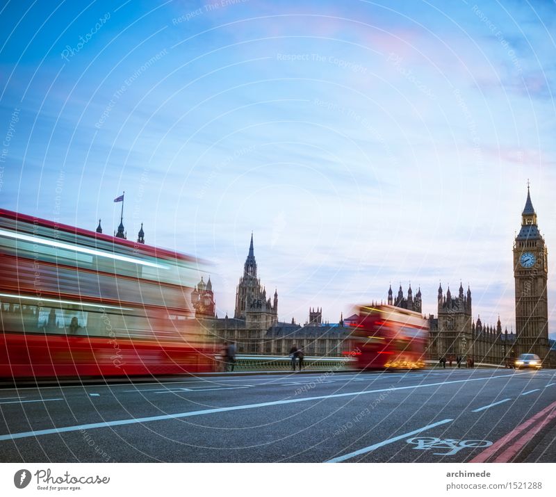 London skyline at twilight Vacation & Travel Trip River Town Skyline Transport Street Movement Speed Big Ben Great Britain landmark bridgem thames westminster