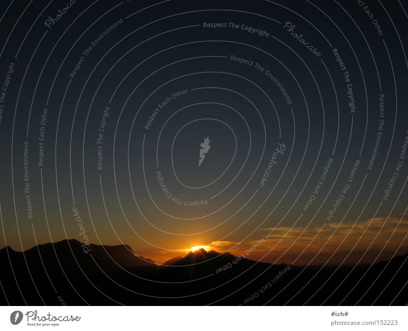 Sonnenberg Sun Sunset Shadow Shadow play Sky Black Blue Dark Mountain Infinity hilltop