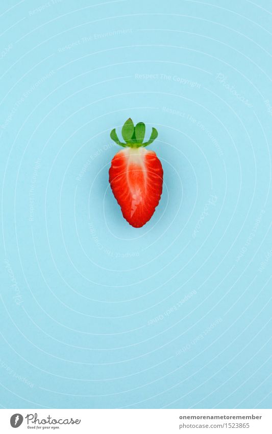 Lonely Strawberry Art Work of art Esthetic Strawberry pie Strawberry yoghurt Strawberry shake Red Fruit Design Eye-catcher Colour photo Multicoloured