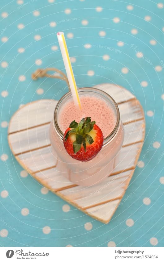 Homemade Strawberry Milkshake with Straw Fruit Healthy Beverage Cold drink Bottle Lifestyle Glass Diet Drinking Sweet Fresh Breakfast Lunch Nutrition