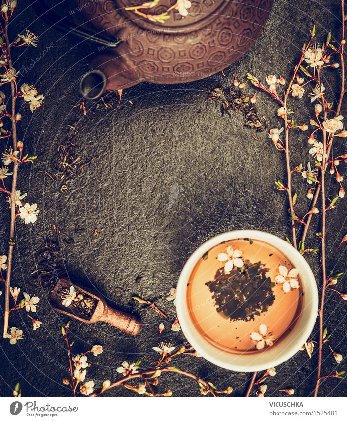 Tea set with teapot and jasmine blossoms Food Beverage Hot drink Cup Lifestyle Style Design Healthy Eating Fragrance Cure Restaurant Background picture China