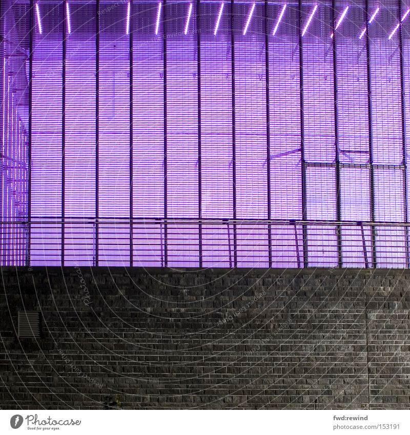 lightbox Violet Light Wall (building) Industrial Photography Night Architecture Dream Gray Graphic Electricity Room Handrail Storage Lamp Lighting Modern Joy