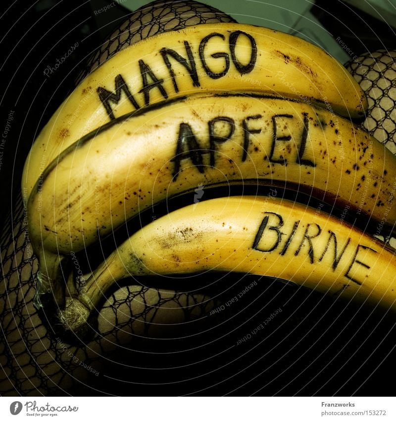 Fruit salad. Banana Joke Funny Joy Nutrition Vitamin Mango Apple Pear Delicious To enjoy Gastronomy Food
