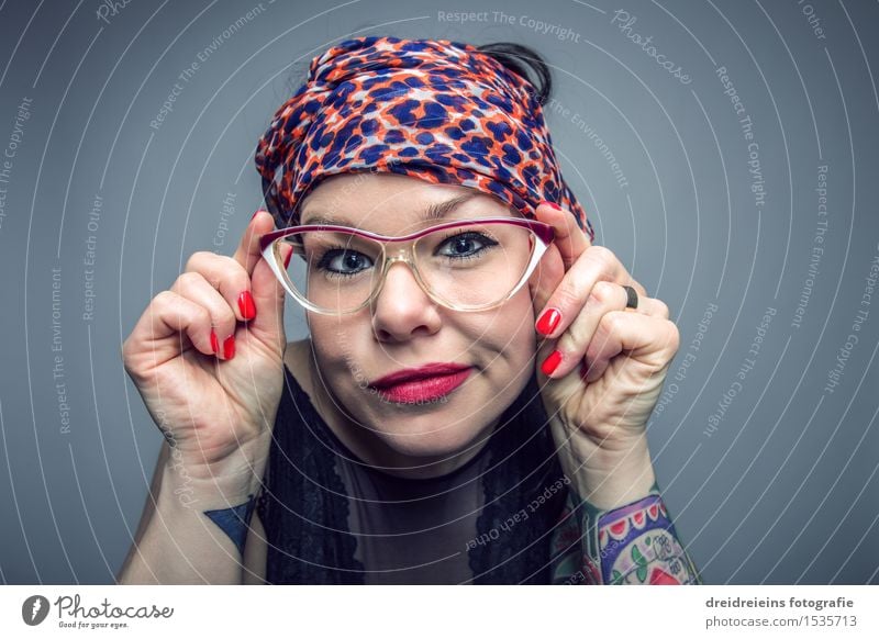 Nerdy Spectacled Snake Lifestyle Face Lipstick Human being Feminine Woman Adults Tattoo Eyeglasses Headscarf Looking Authentic Cool (slang) Brash Friendliness