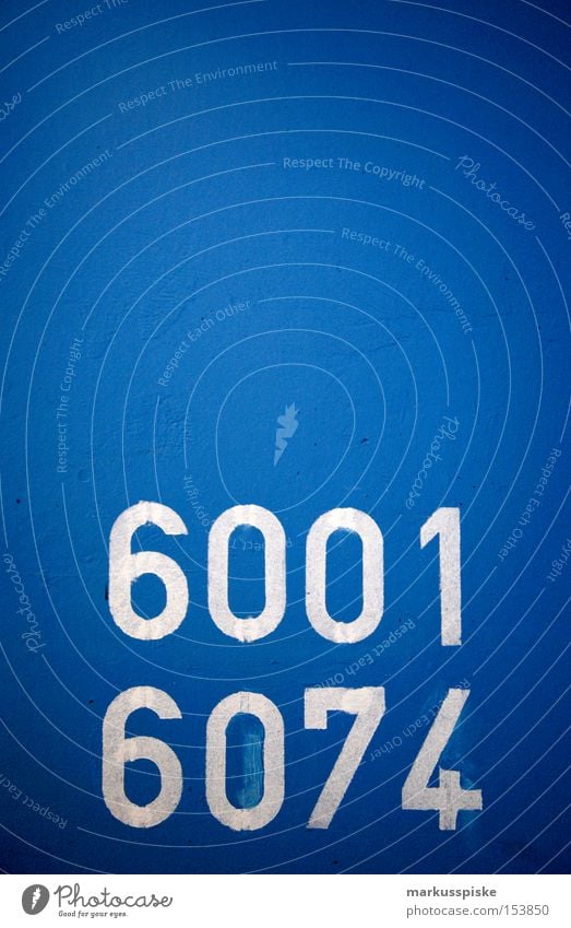 6001 - 6074 Characters Information Typography Digits and numbers Story Blue White Orientation Services Detail Signage four-digit