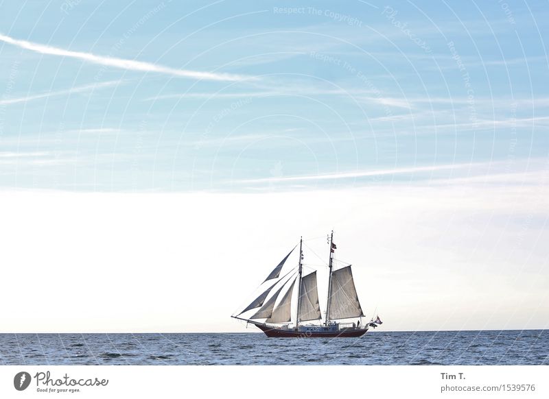 sailing Far-off places Cruise Ocean Waves Water Sky Clouds Spring Baltic Sea Adventure Sailing Sailboat Colour photo Exterior shot Deserted Copy Space top Day