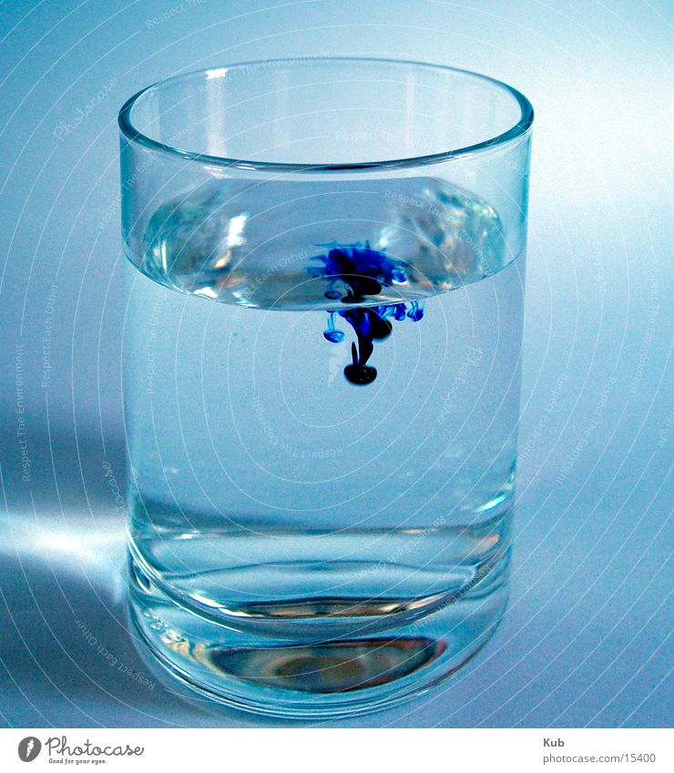 blue droplet Ink Light Alcoholic drinks Water Blue Drops of water Glass