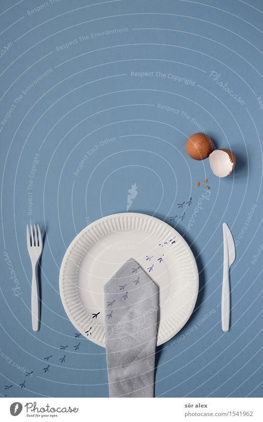 Remix | Survival Artist paper plates Plate Cutlery Work and employment Financial Industry Stock market Business Tie Eggshell Chick Blue White Remixcase Appetite
