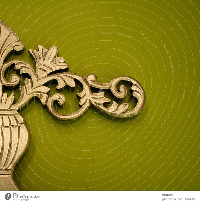 ::: Curlicue ::: Art Decoration Green Stucco Embellish Fashioned Culture Arts and crafts  Gold