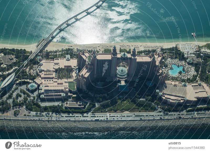 Atlantis The Palm Hotel aerial view Luxury Vacation & Travel Tourism Beach Ocean House (Residential Structure) Sand Dubai United Arab Emirates Asia Town