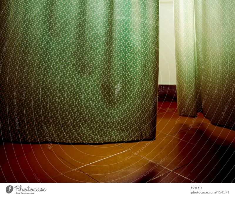 green-red Drape Curtain Cloth Pattern Green Wind Tile Light Window Blow Breeze Detail