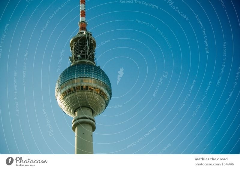 Big Brother Berlin TV Tower Television tower Transmitting station Alexanderplatz Downtown Berlin Landmark Tall Sphere Mystic Blue Beautiful Idyll Sky Silhouette