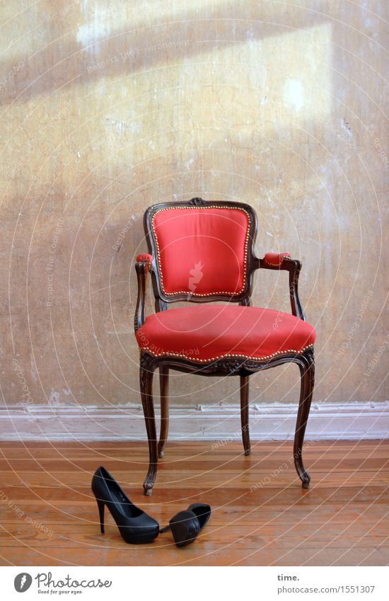minor roles Living or residing Interior design Armchair Chair Room Wall (barrier) Wall (building) Wooden floor Footwear High heels Lie Stand Esthetic Elegant