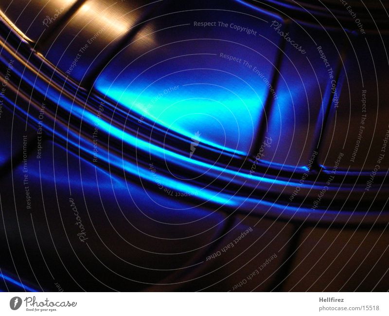 Blue makes you happy [3] Steel Aluminium Silhouette Photographic technology Profile pinholes blue light