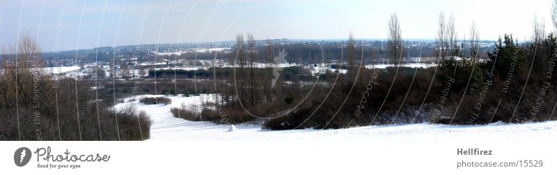 Overview of the Winter Landscape Lausitz forest Spremberg Sun Snow