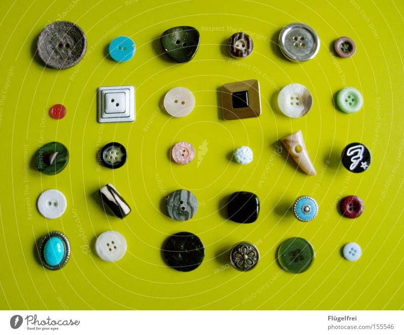 button collection Luxury Leisure and hobbies Handcrafts Craft (trade) Round Green Black Turquoise White Arrangement Buttons Versatile Sewing Rectangle tidied