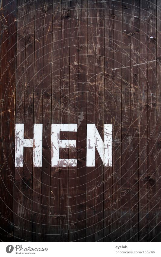 HEN... Wood Wall (building) Scratch mark Smear Wooden wall Hut Building Letters (alphabet) Typography Word Detail Characters Communicate hen syllable