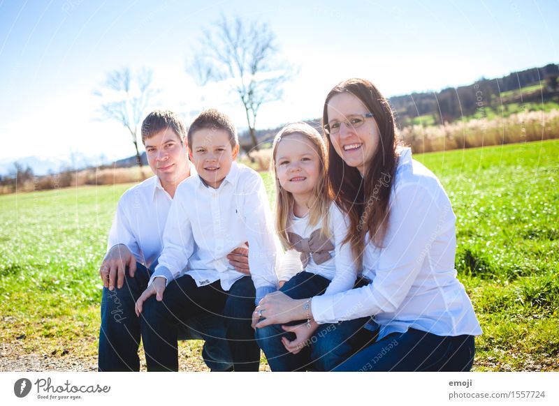 happy Masculine Feminine Girl Boy (child) Woman Adults Man Family & Relations 4 Human being Happiness Together Happy Laughter Colour photo Exterior shot Day