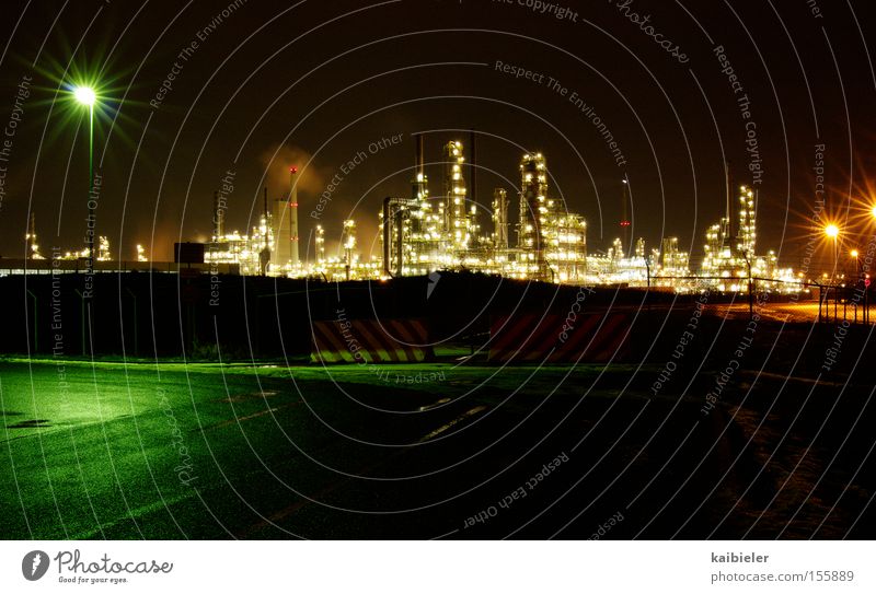 petrochemical plant night