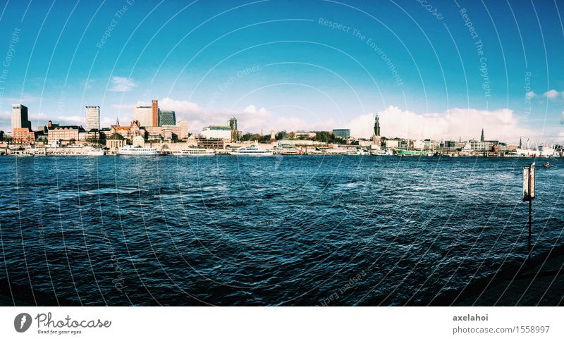 Hamburg Landing bridges River Town Port City Skyline Deserted Harbour Navigation Adventure Port of Hamburg Landungsbrücken Colour photo Multicoloured