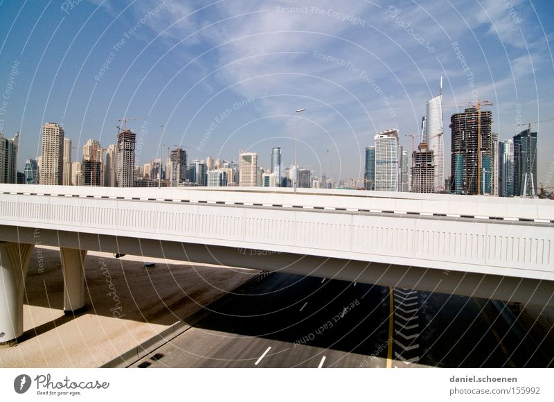 Metropolis 5 Dubai Town Skyline High-rise Movement Transport Motor vehicle Street Living or residing Flat (apartment) Arabia Maturing time Bridge Growth