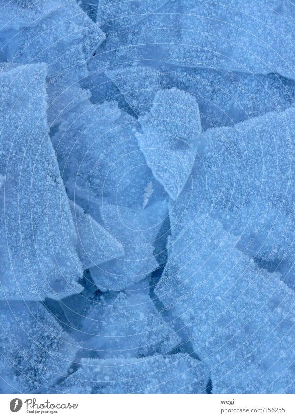 Ice on Lake Chiemsee Winter Nature Blue Snow Abstract