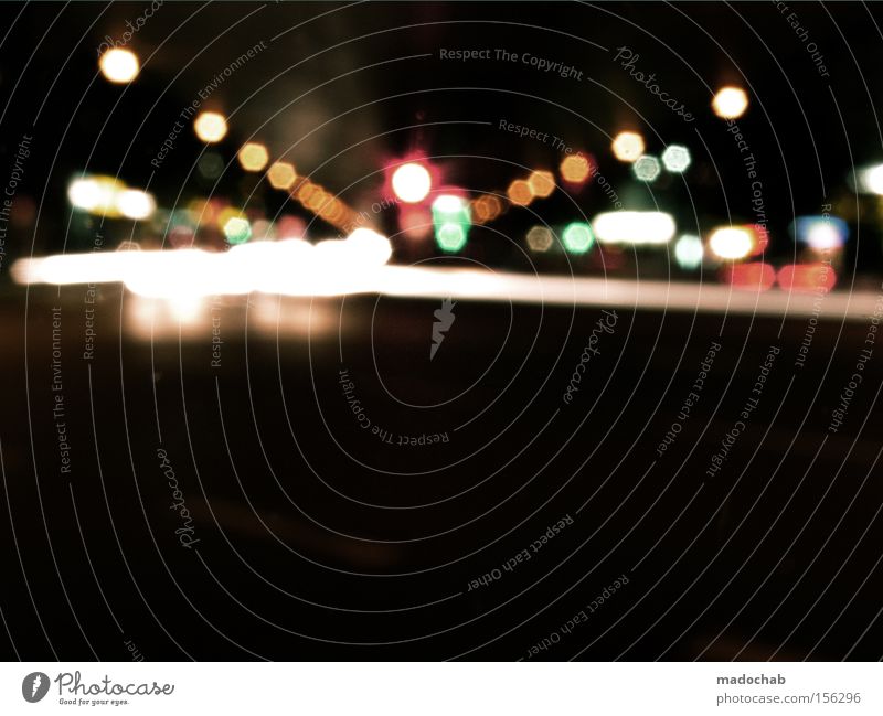 2150 | NIGHT | LIGHT | TRACK Focal point Night Dark Evening Motor vehicle Transport Street Driving Light Town Movement Dynamics Blur Tracks Concentrate