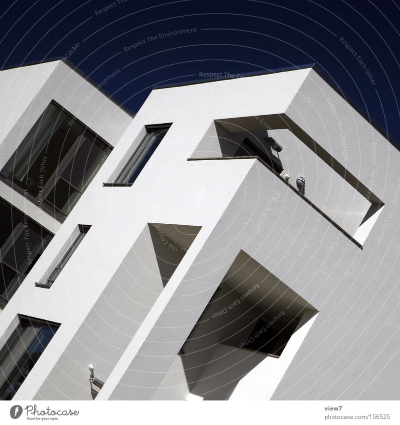Architecture four. Bauhaus Corner Wall (building) Window Sky Detail Wall (barrier) Arrangement Glass Concrete Structures and shapes Abstract Build Weimar Modern